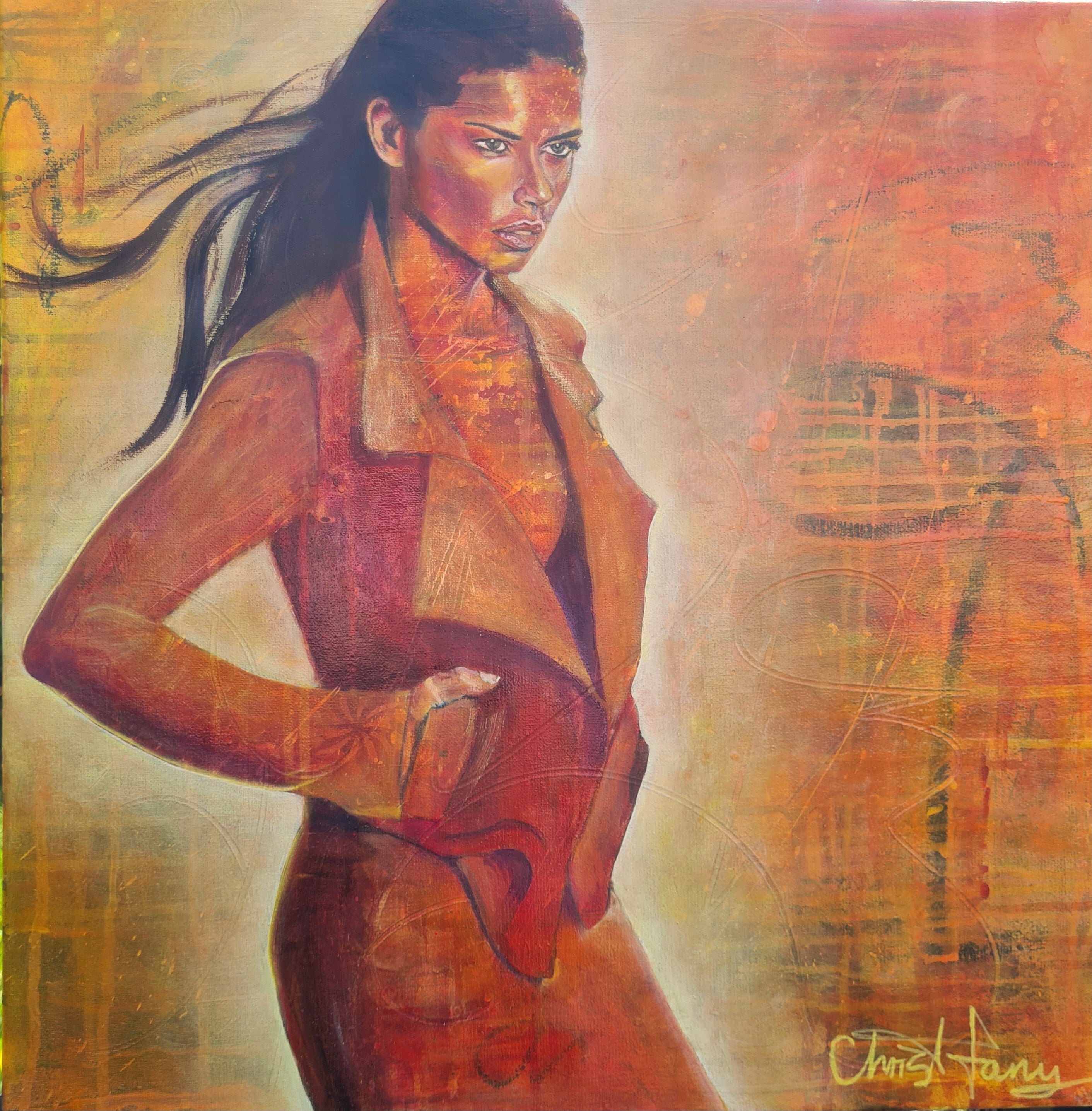 original oil paintings of a full-figure woman