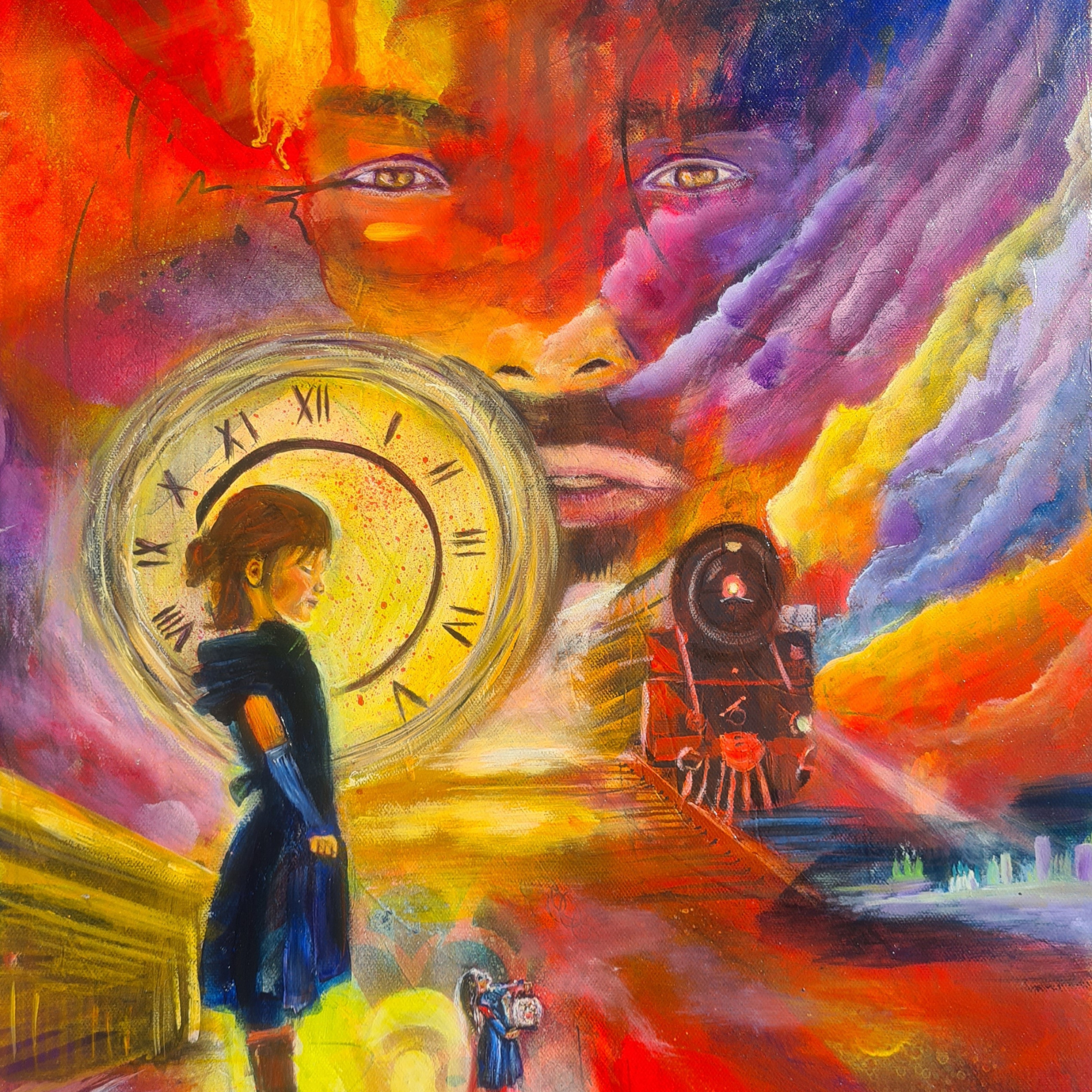 Large original canvas art symbolizing trust and patience