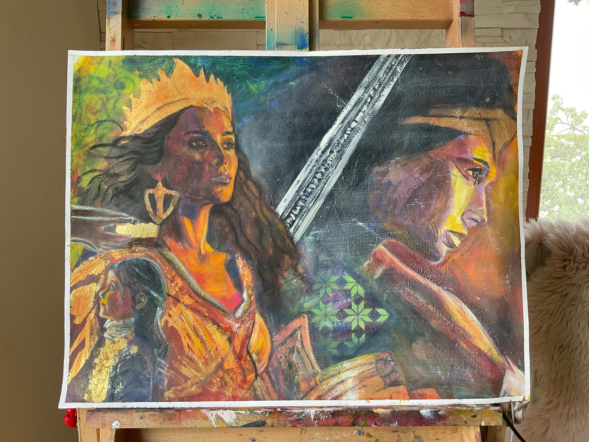 artist's work - queen glancing with hope