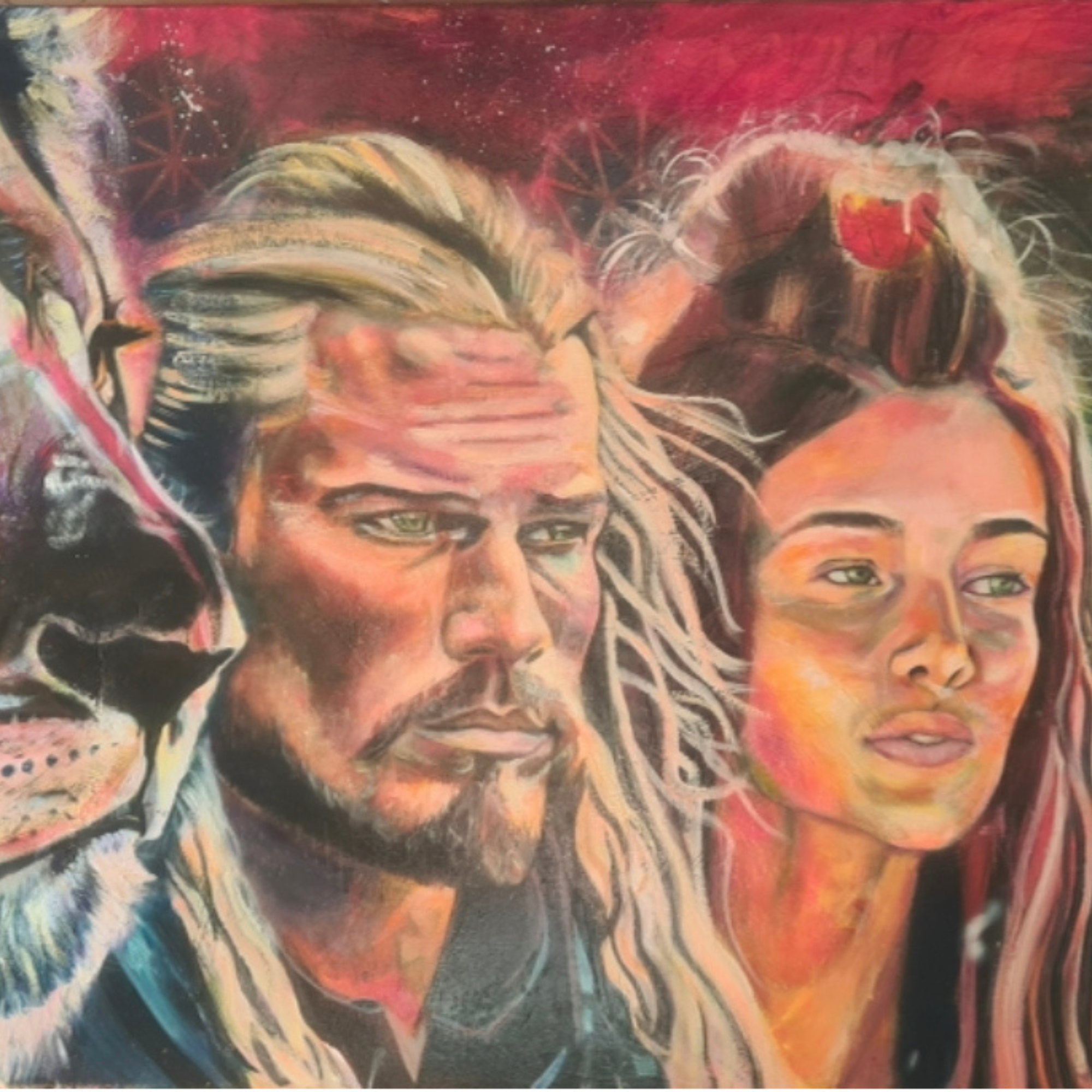 Unique artwork square portrait symbolizing divine unity