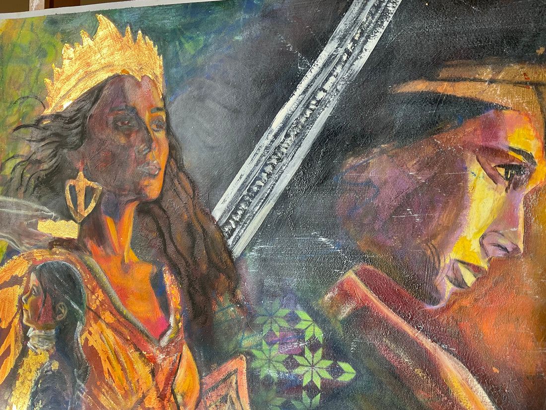 artist's work symbolizing once a queen forever a queen