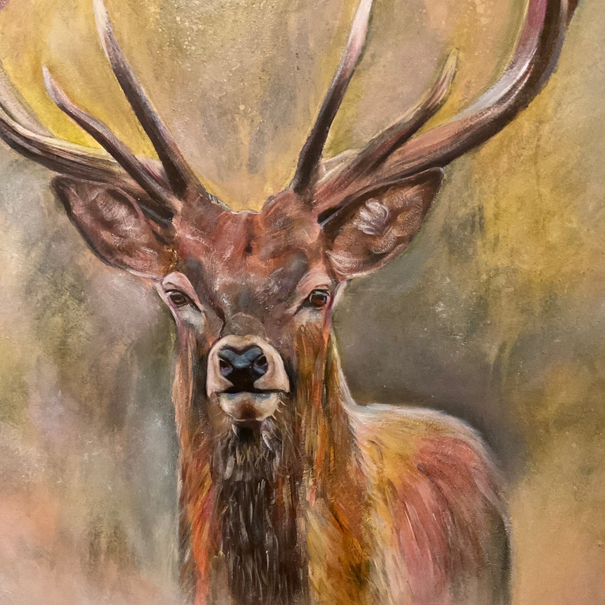 painting canvas symbolizing king of the forest