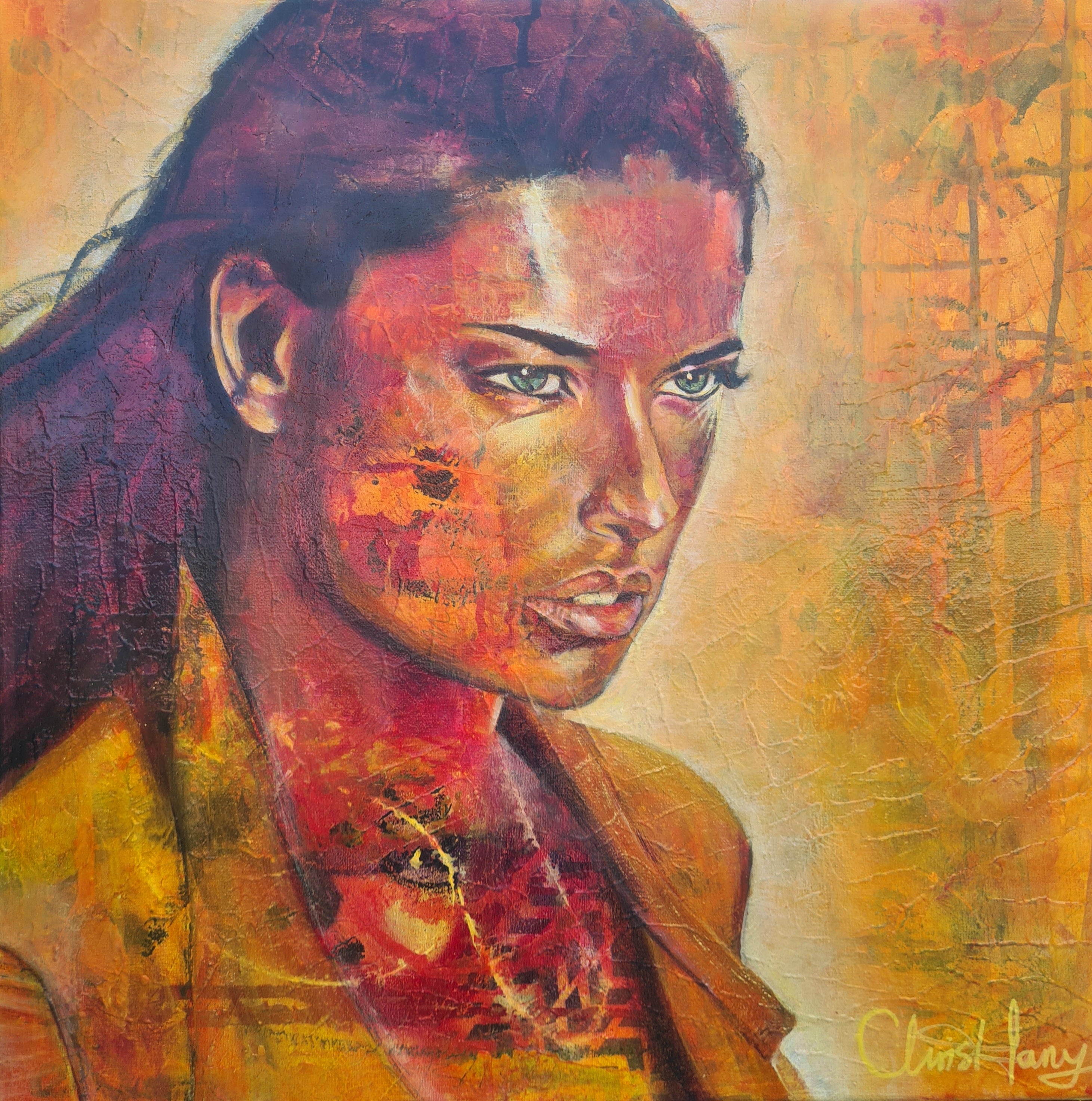 original oil paintings displaying woman's face