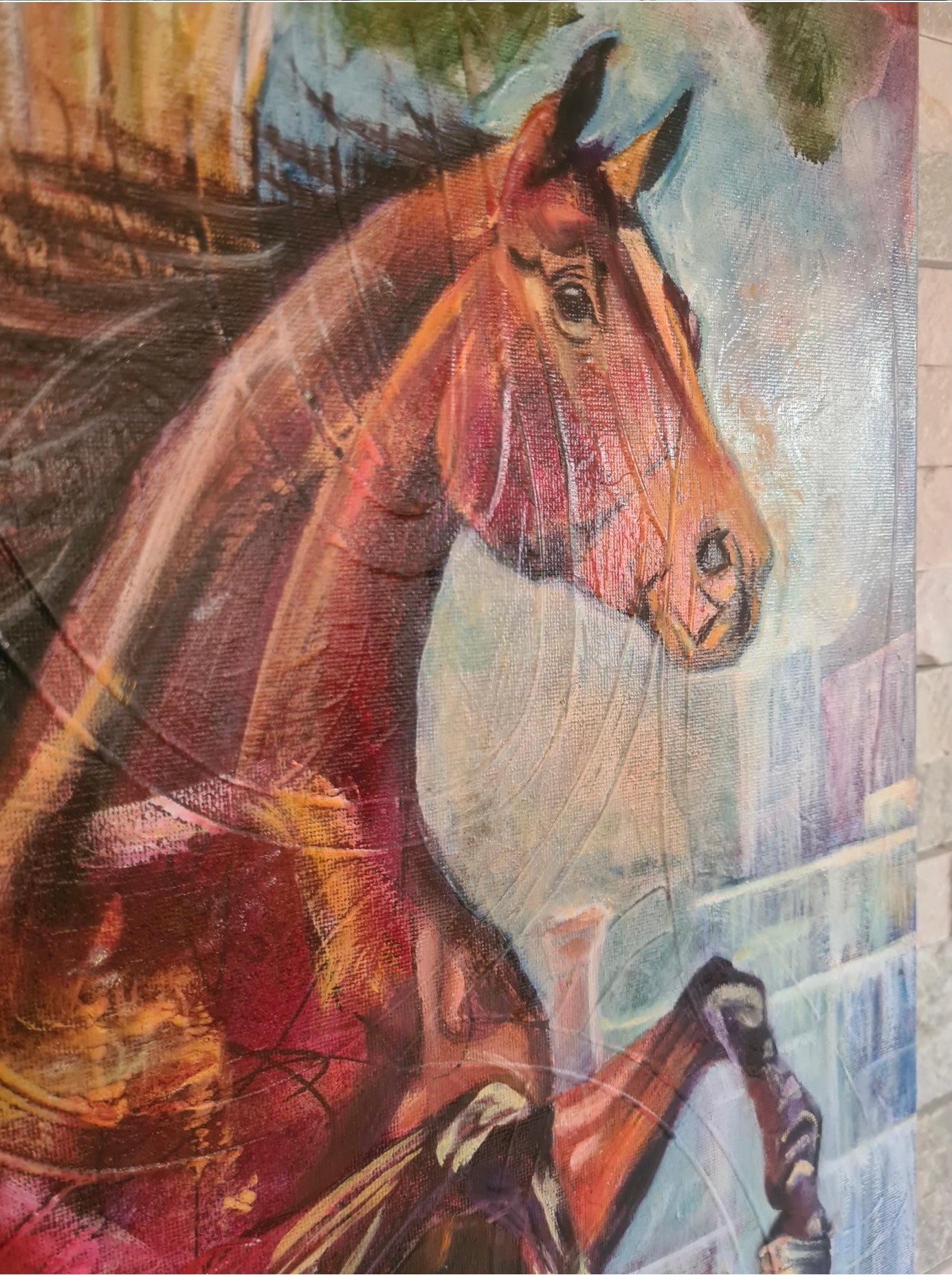 abstract wall art of divine horse portrait