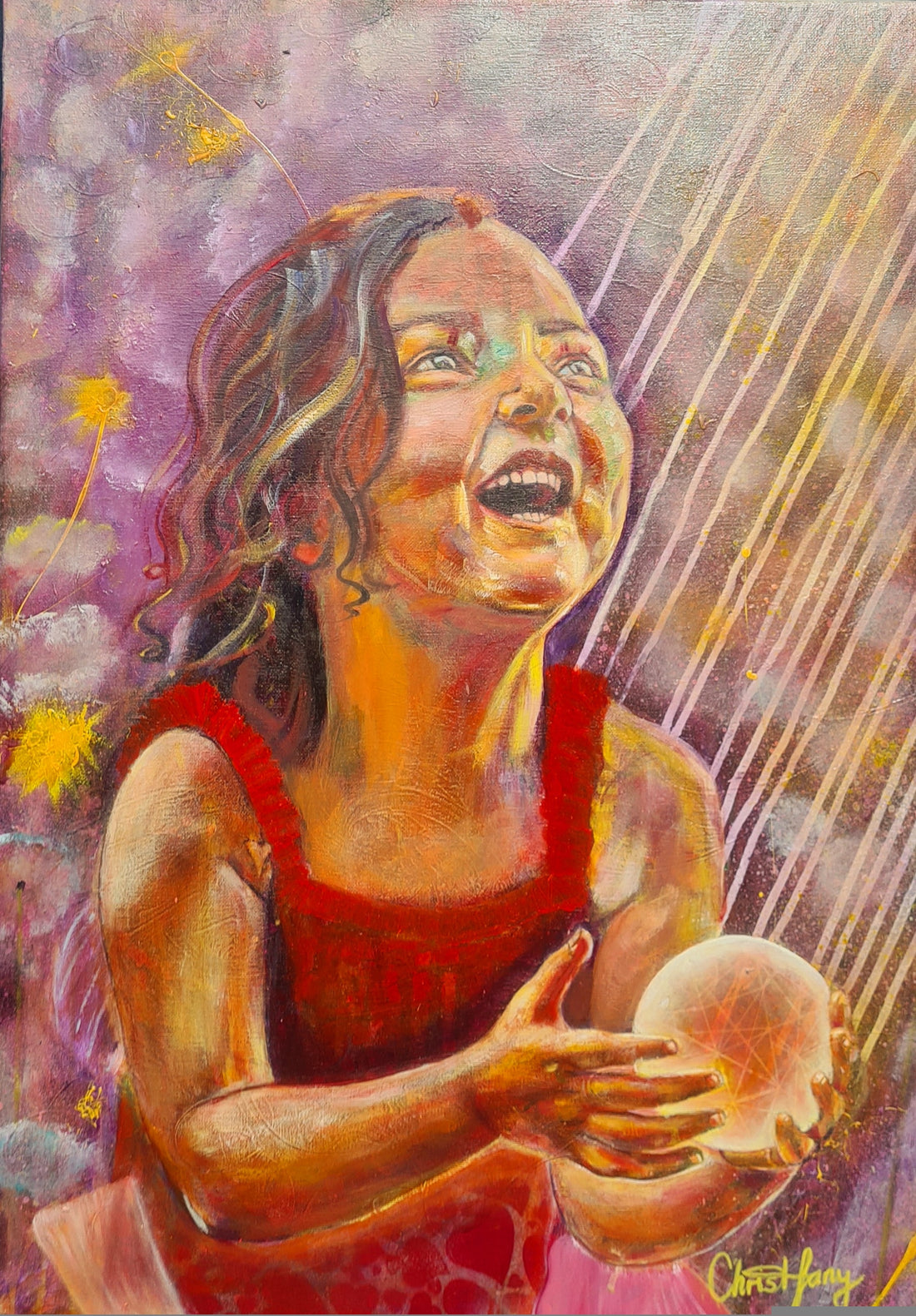 Trust child artwork original handpainted oilpanting light god jesus handcraft decoration wall 