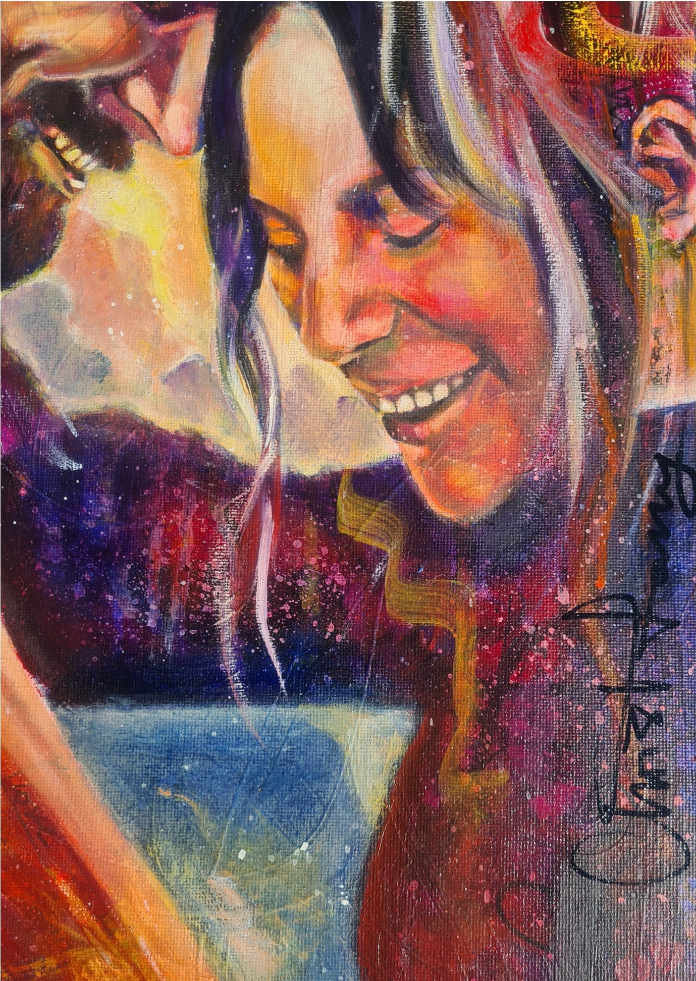 Original unique artwork with signature symbolizing unconditional love never ends